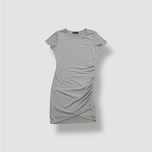 Grey Ruched T-Shirt Dress